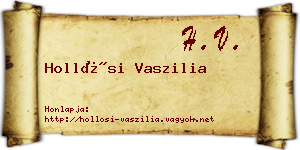 Hollósi Vaszilia névjegykártya